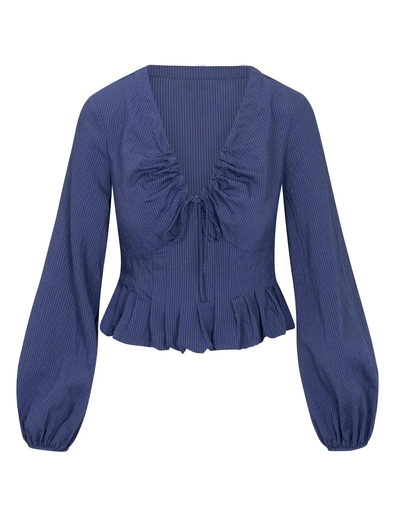 Ruffled Hem Balloon Sleeve Blouse Trendsi