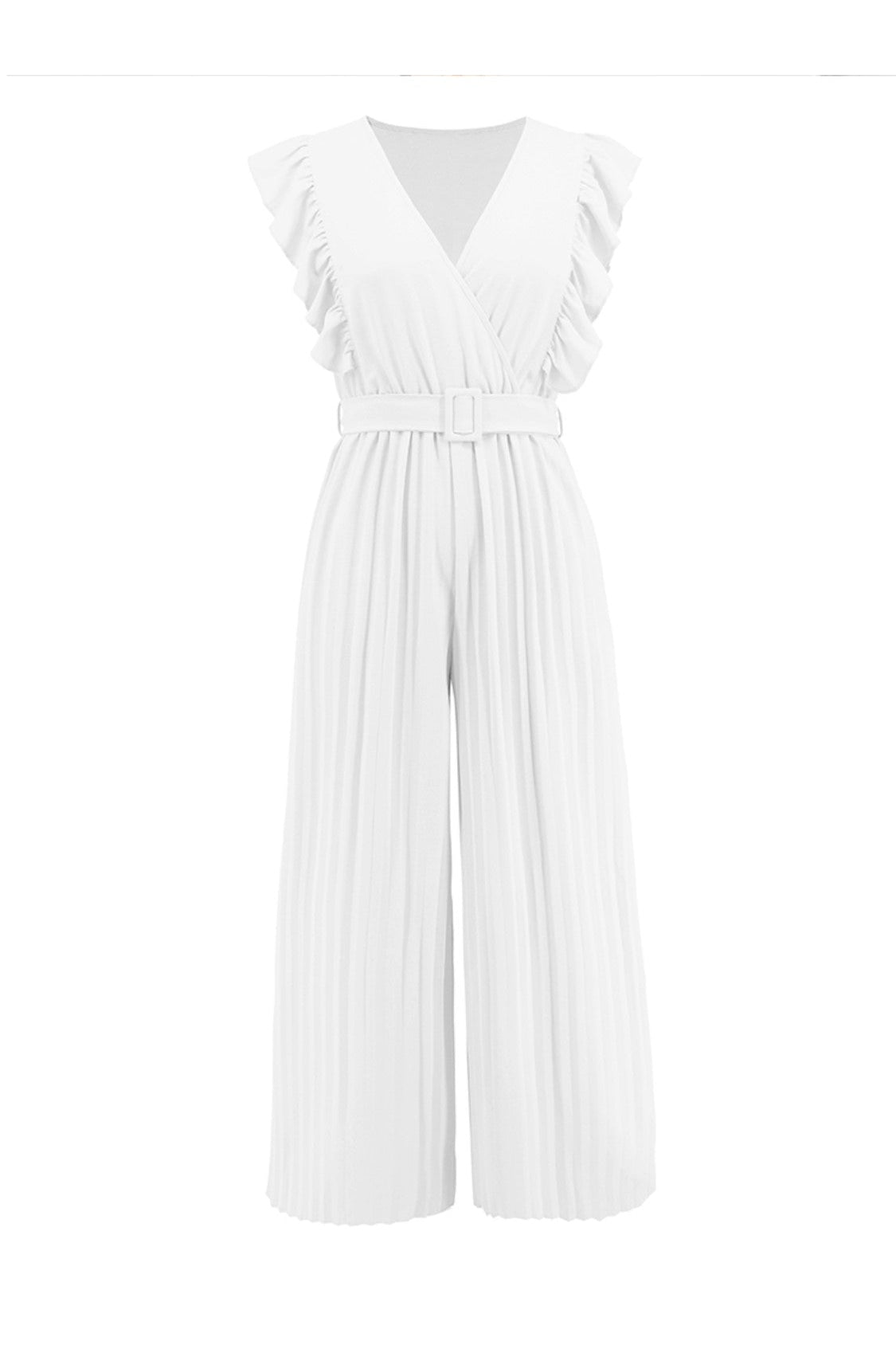 Ruffled Surplice Cap Sleeve Jumpsuit nicholesgifts