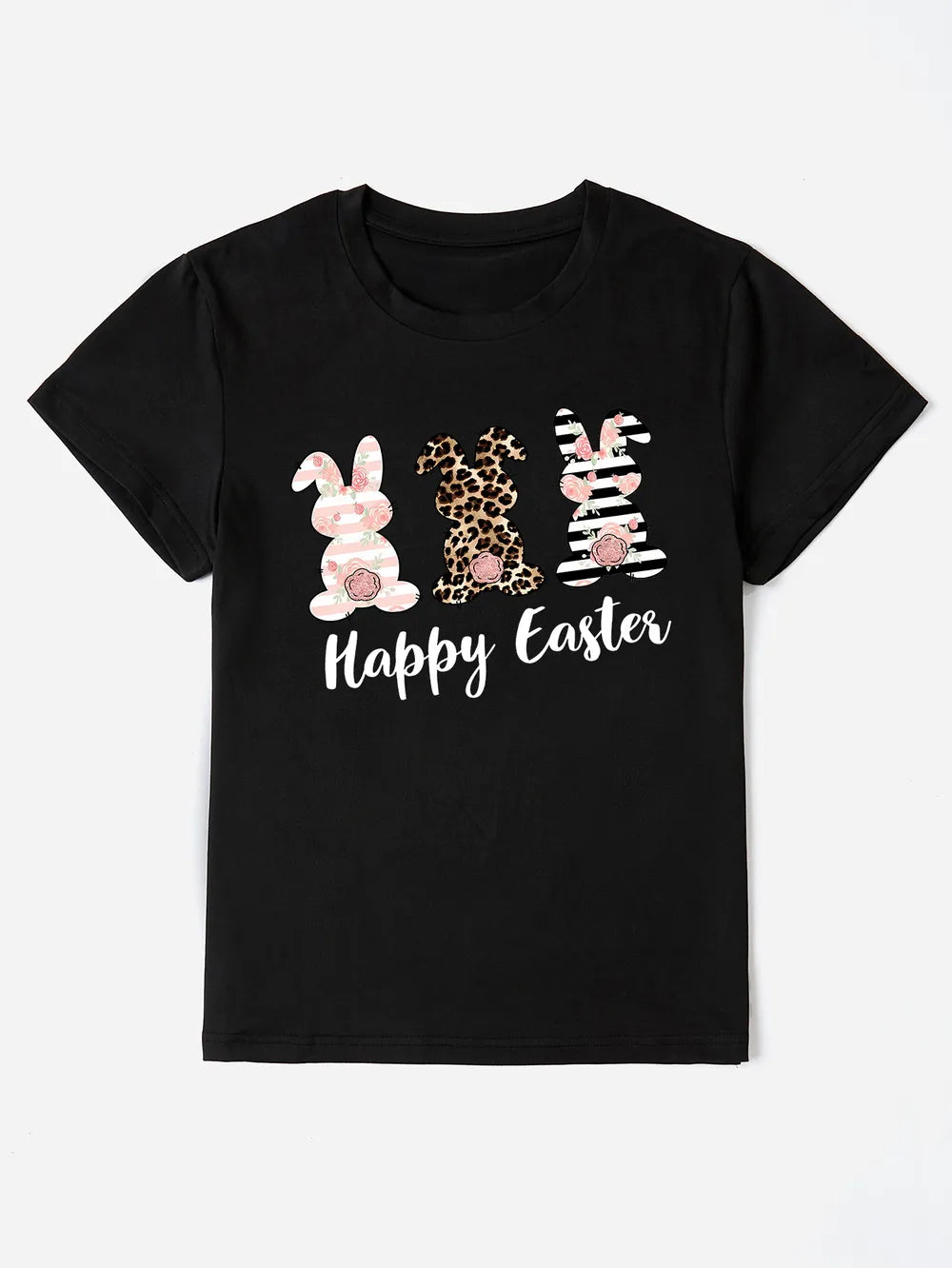 HAPPY EASTER Round Neck Short Sleeve T-Shirt nicholesgifts