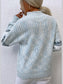 Women Snowflake Pattern Mock Neck Sweater nicholesgifts