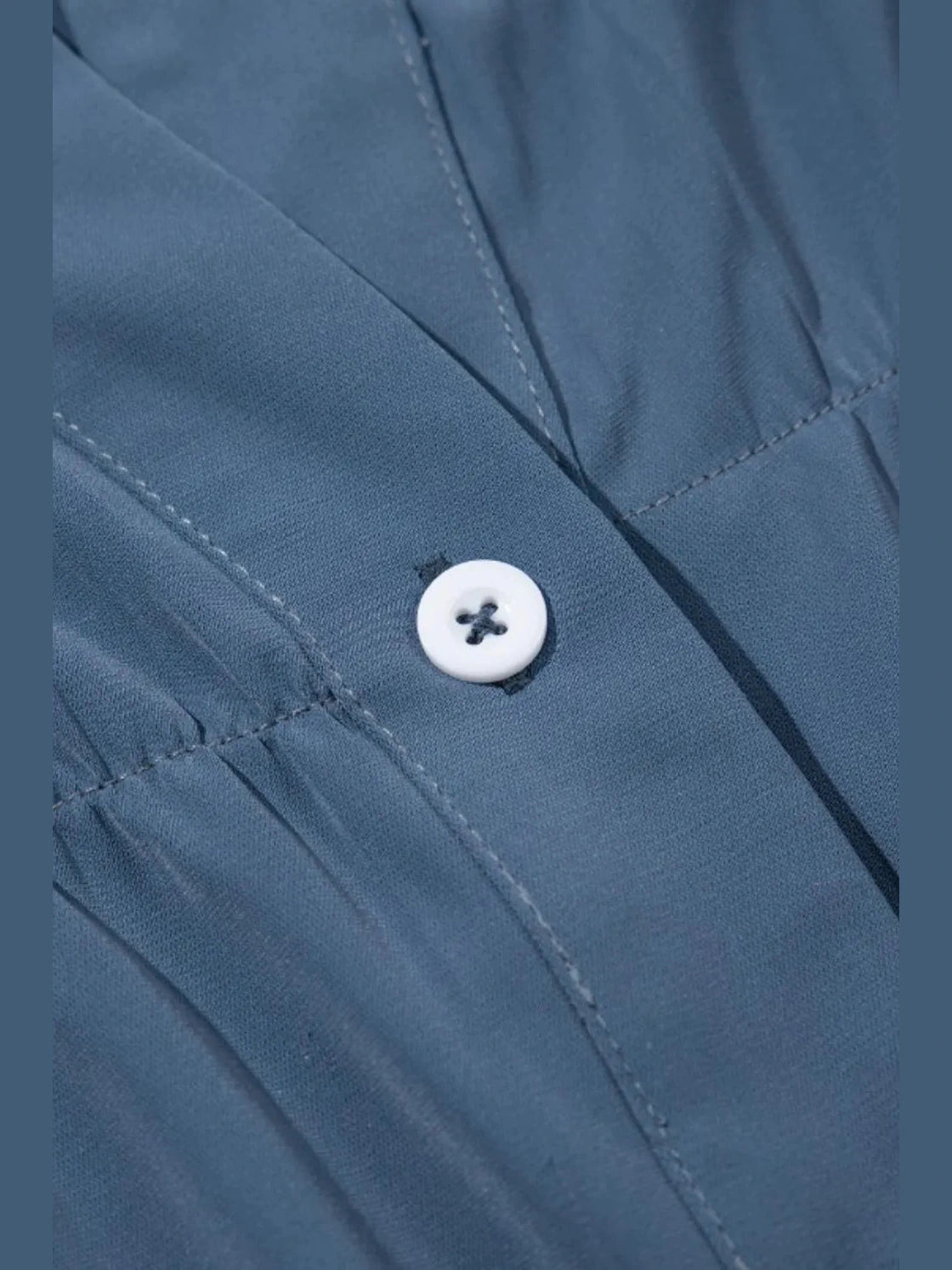 Ruffled Ruched Short Sleeve Button Down Shirt