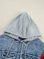 Raw Hem Drawstring Plaid Denim Jacket nicholesgifts