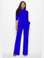 Mock Neck Tie-Waist Half Sleeve Jumpsuit nicholesgifts