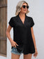 Button Up Collared Neck Short Sleeve Shirt nicholesgifts