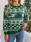 Christmas Element Round Neck Long Sleeve Sweater nicholesgifts