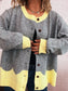 Button-Front Contrast Trim Cardigan nicholesgifts