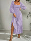 Smocked Long Sleeve Midi Dress nicholesgifts