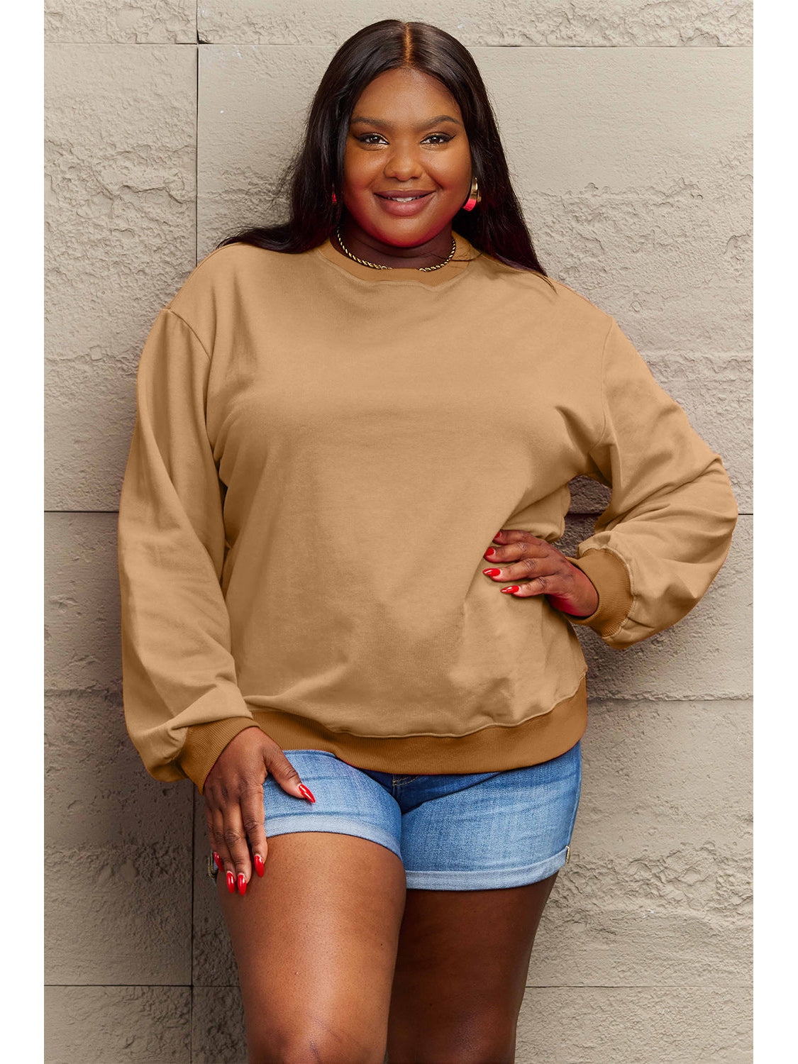 Women Simply Love Full Size Enjoy The Little Things Round Neck Sweatshirt nicholesgifts