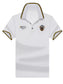 Men's Plus Size Striped Collar Embroidered Detail Polo nicholesgifts