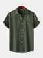Men's Short Sleeve Button Down Shirt with Chest Pocket nicholesgifts