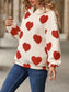 Women Fuzzy Heart Pocketed Dropped Shoulder Hoodie nicholesgifts