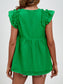Women Ruched V-Neck Cap Sleeve Blouse nicholesgifts