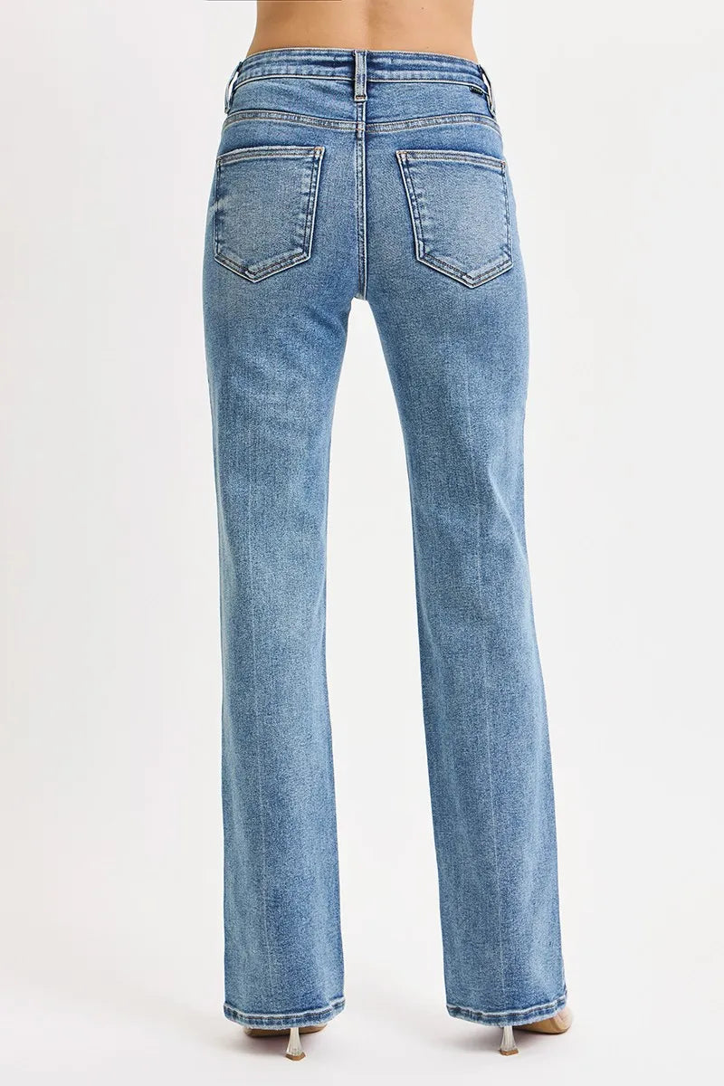 RISEN Full Size Tummy Control High Rise Straight Jeans Plus Size NicholesGifts