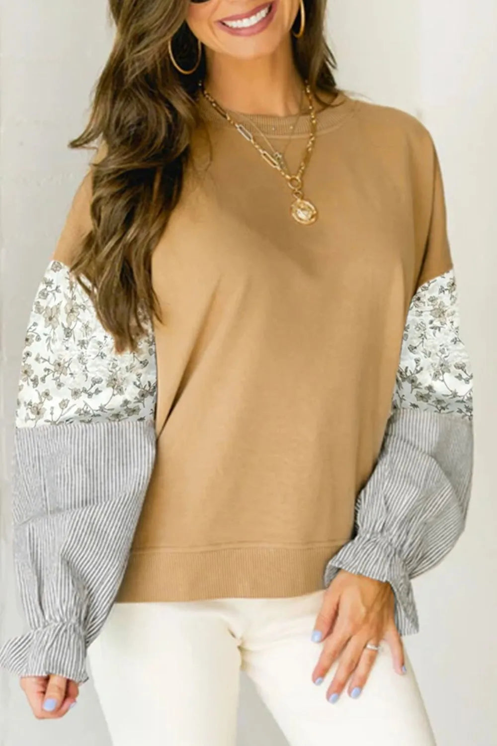 Color Block Long Sleeve Sweatshirt