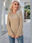 Round Neck Raglan Sleeve Ribbed Blouse nicholesgifts