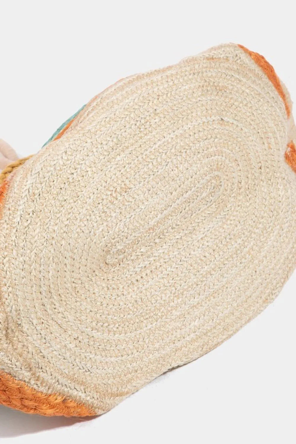 Fame Wavy Rainbow Straw Tote Bag Trendsi
