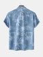 Men's Print Short Sleeve Button-Up Shirt nicholesgifts