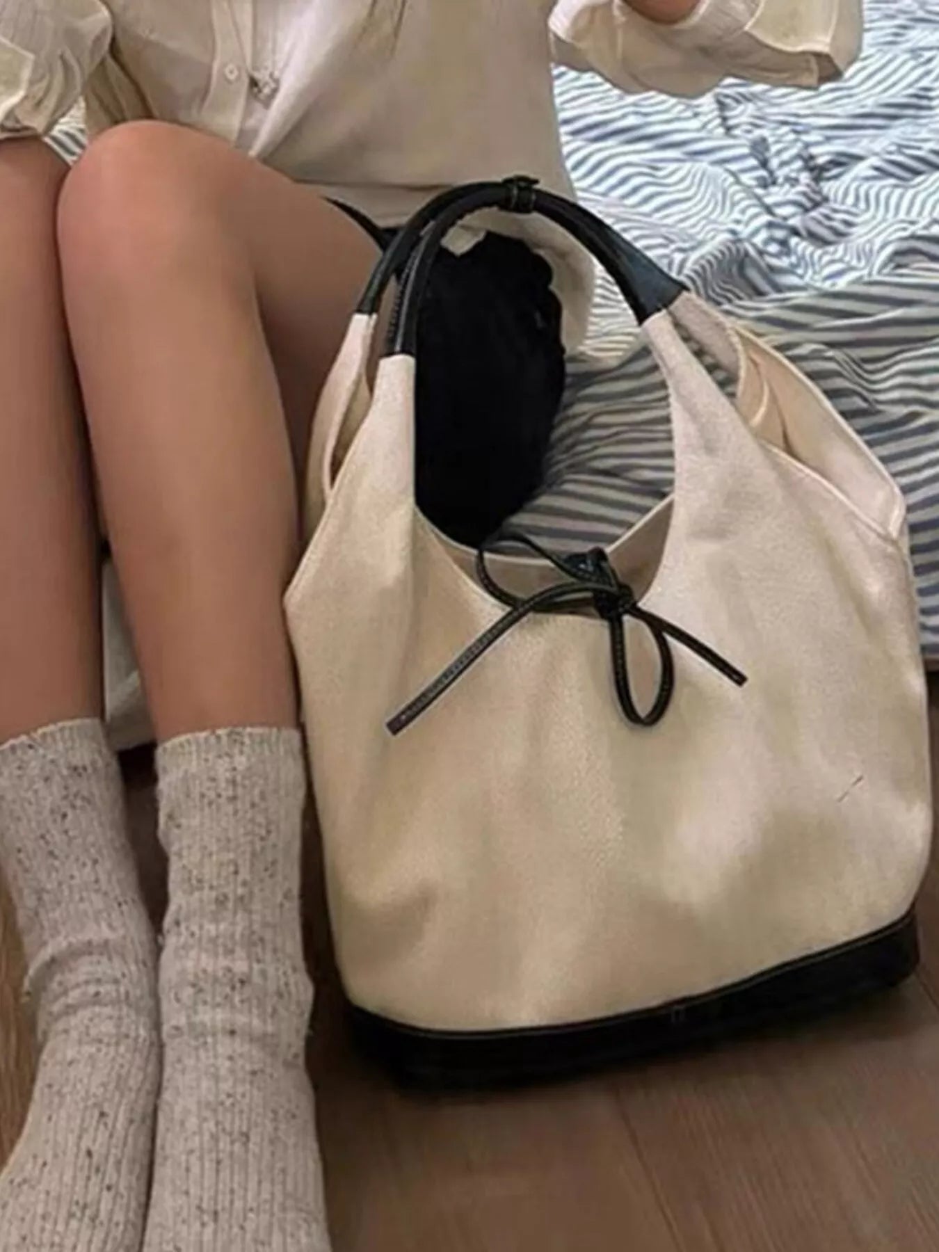 Tie Detail Shoulder Bag nicholesgifts