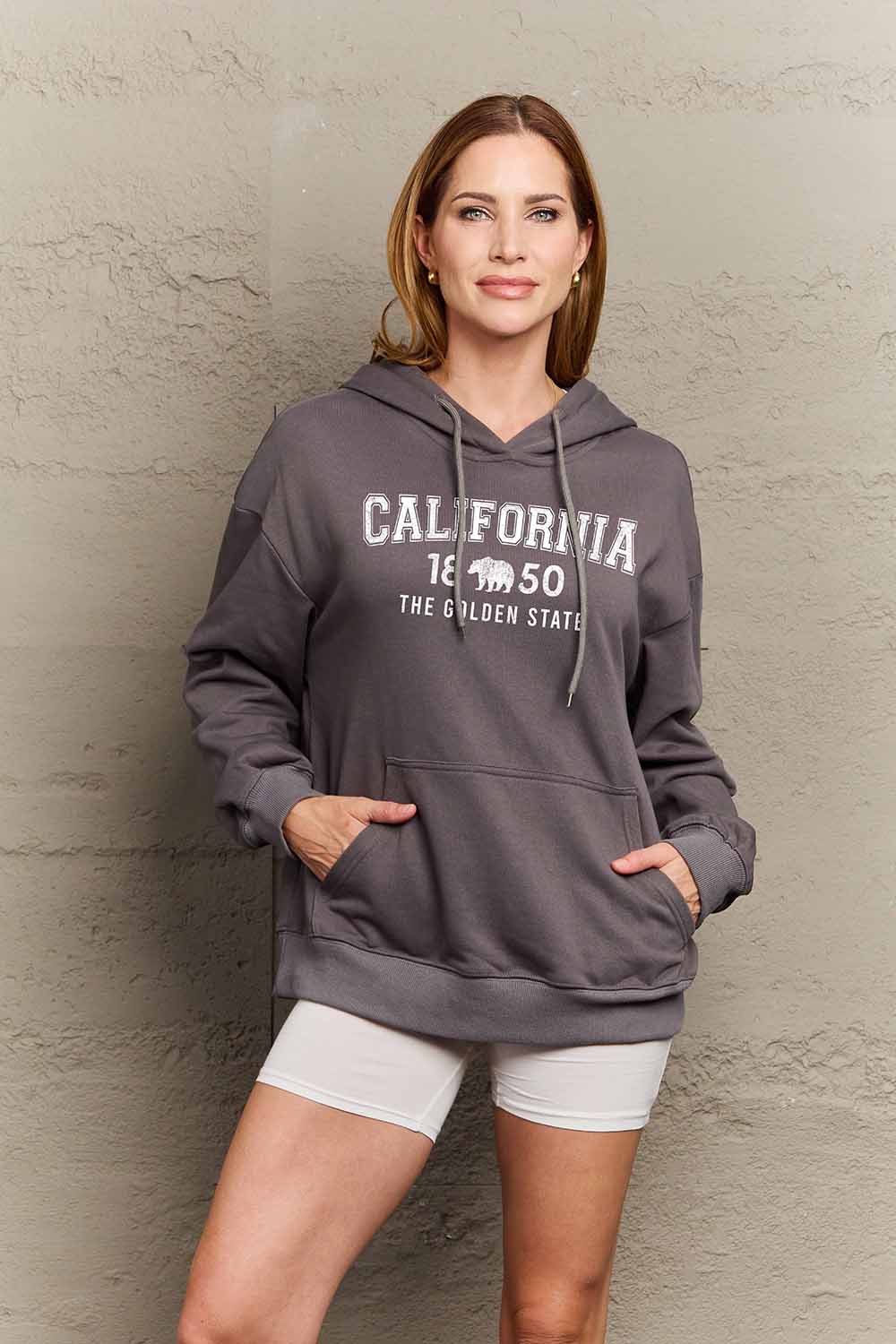 Simply Love Simply Love Full Size CALIFORNIA 1850 THE GOLDEN STATE Graphic Hoodie NicholesGifts