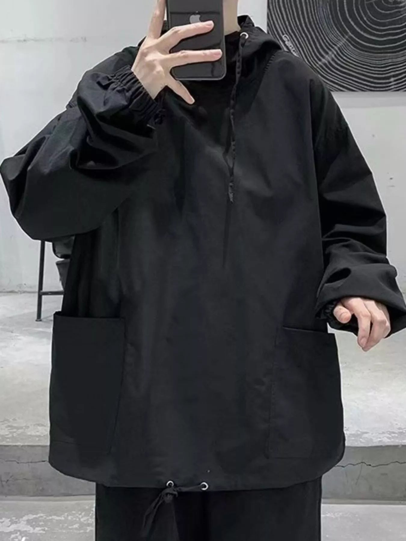 Men's Loose Fit Drawstring Hoodie Trendsi