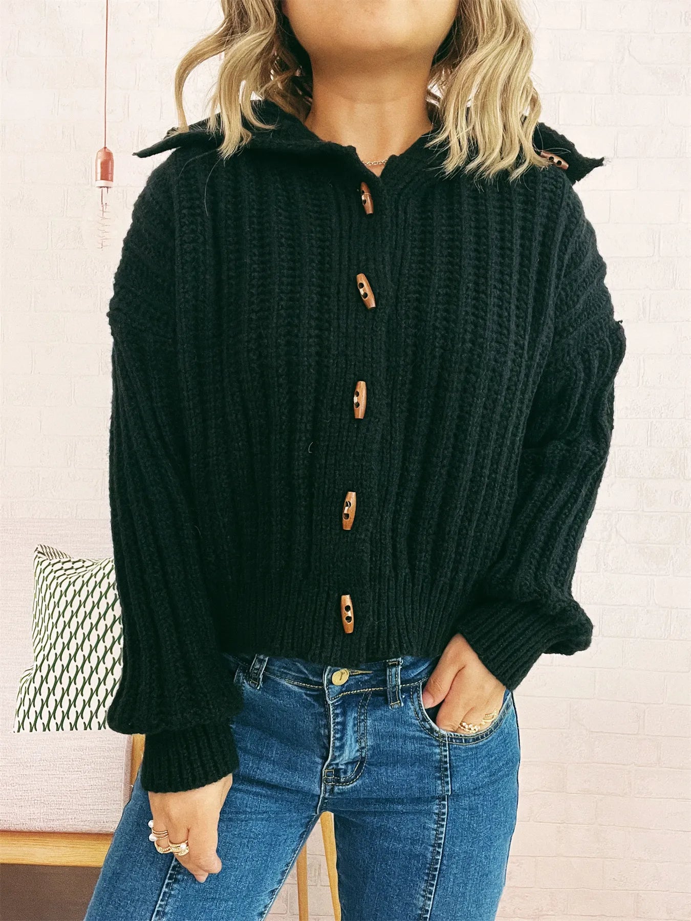 Button Up Long Sleeve Cardigan
