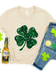 Lucky Clover Round Neck T-Shirt nicholesgifts