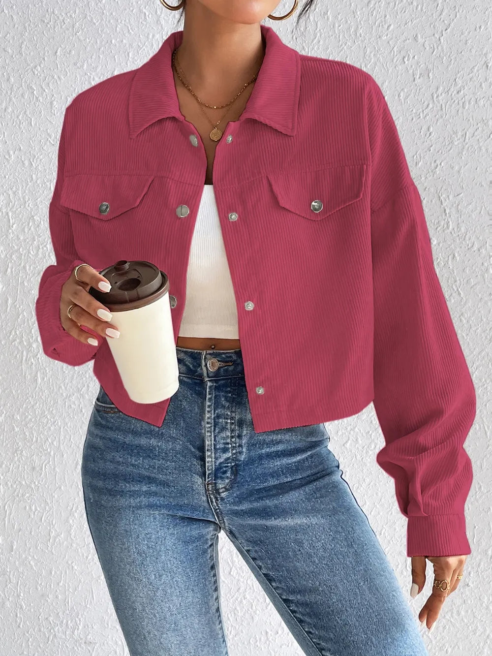Honey Snap Down Long Sleeve Jacket nicholesgifts