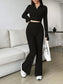 Honey Zip Up Long Sleeve Top and Pants Set nicholesgifts