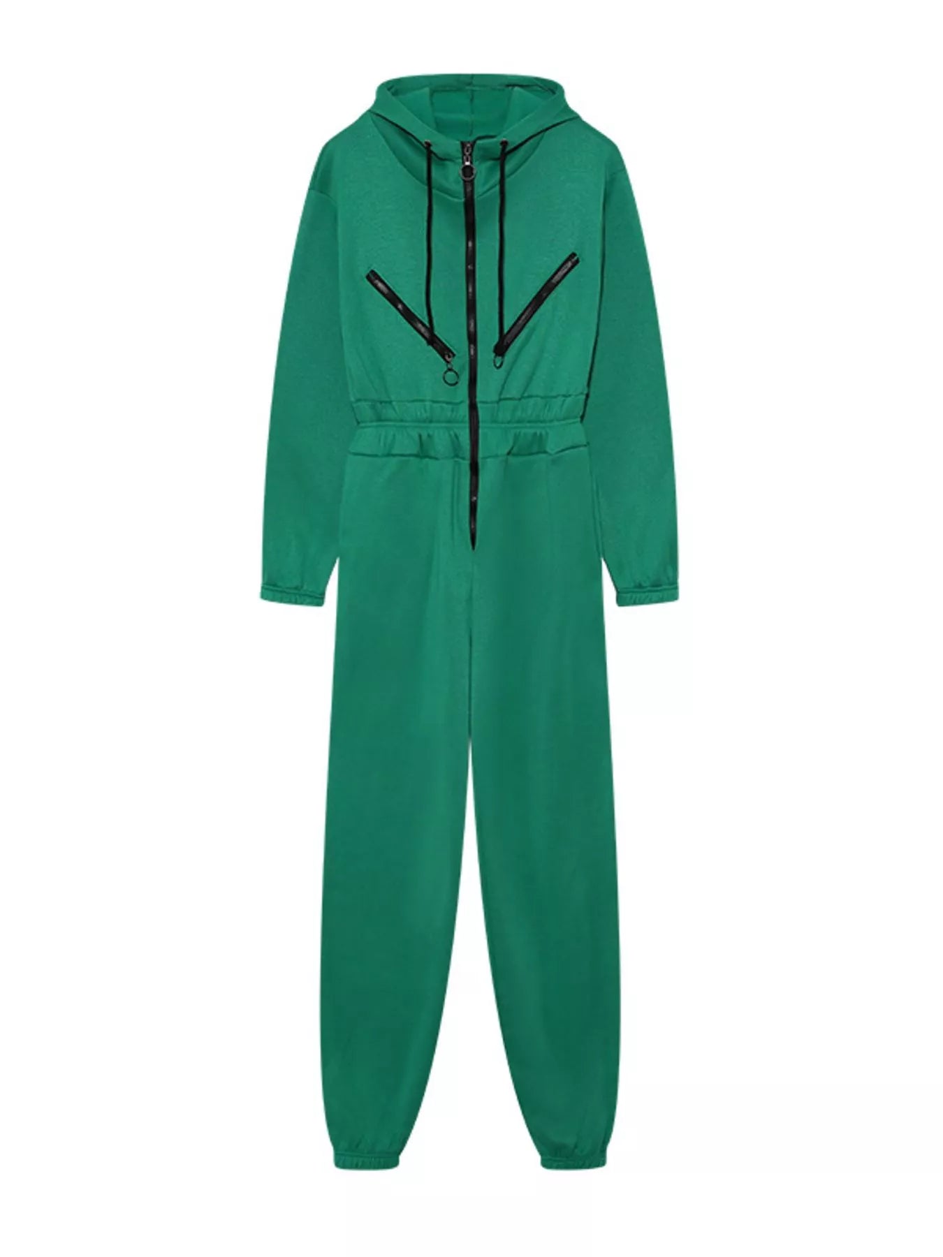 Hooded Zip-Up Long Sleeve Jumpsuit nicholesgifts
