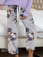 Round Neck Top and Printed Pants Lounge Set nicholesgifts