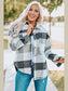 Plaid Button Up Dropped Shoulder Jacket nicholesgifts