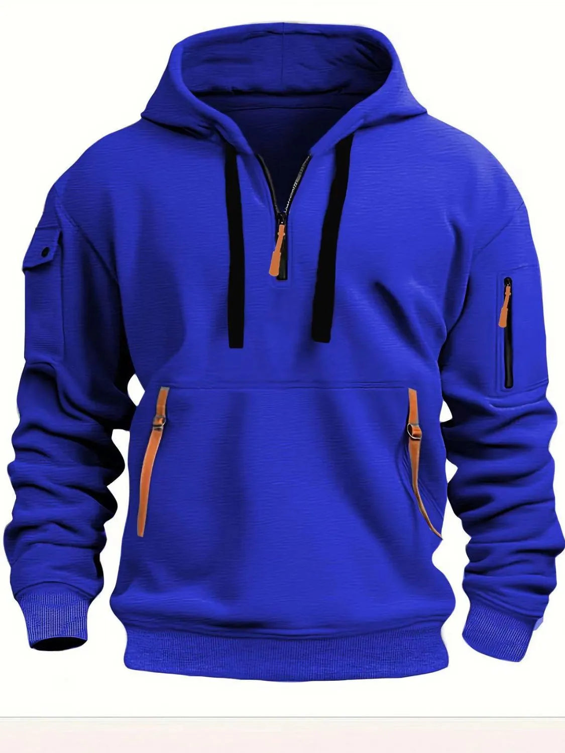 Men's Full Size Half Zip Drawstring Hoodie Plus Size NicholesGifts