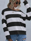 Striped Casual Long Sleeve Knit Top nicholesgifts