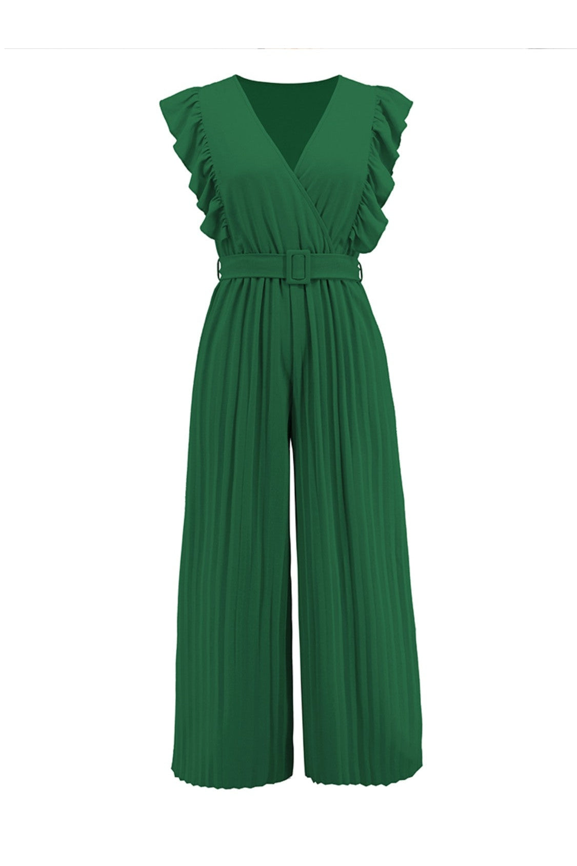 Ruffled Surplice Cap Sleeve Jumpsuit nicholesgifts