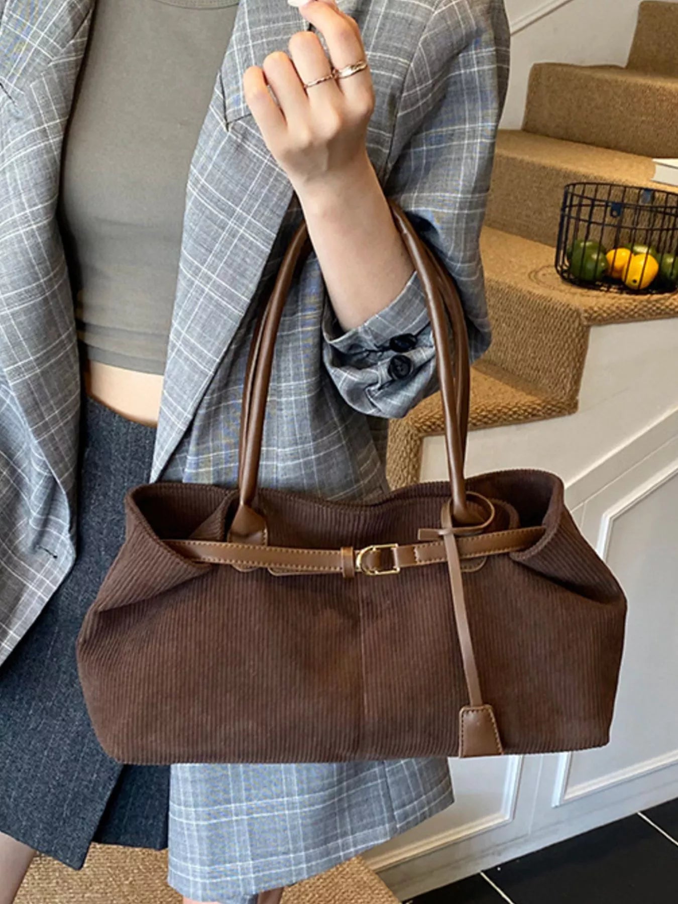 Buckle Decor Shoulder Bag nicholesgifts