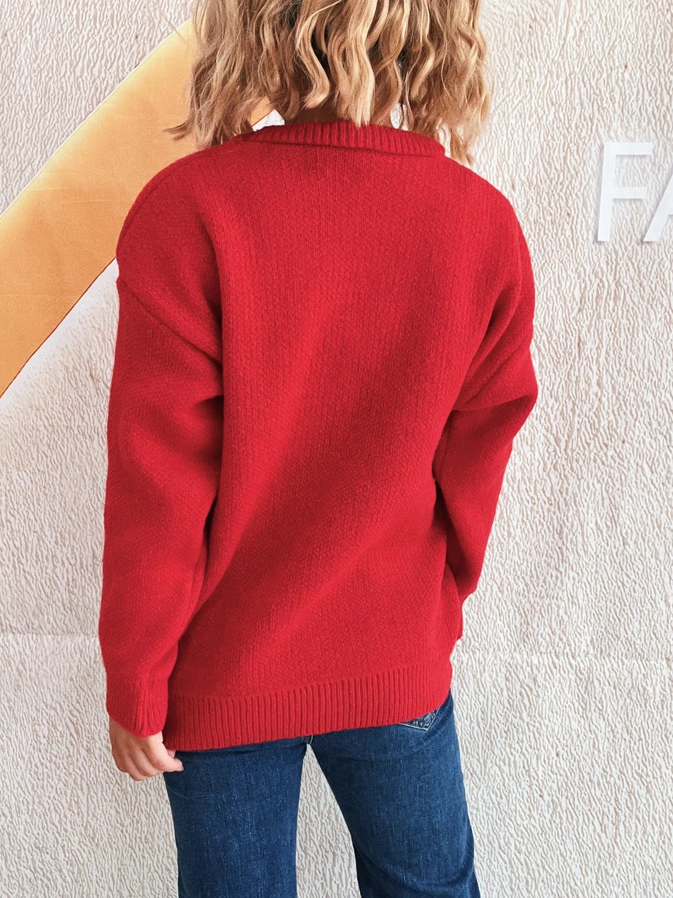 Colorful Bow Round Neck Sweater