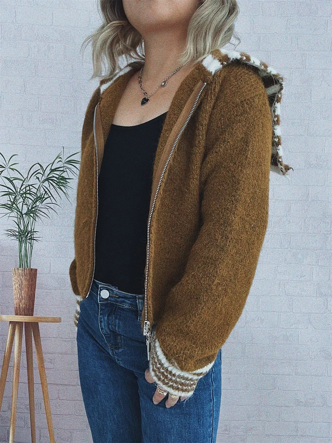 Striped Zip-Up Cardigan NicholesGifts