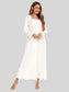 Lace Detail Square Neck Flounce Sleeve Night Dress nicholesgifts
