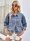 Studded Long Sleeve Denim Jacket nicholesgifts