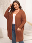 Plus Size Open Front Cardigan With Pockets nicholesgifts