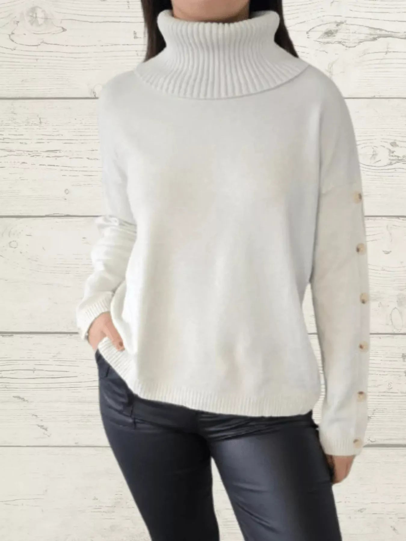 Full Size Turtleneck Long Sleeve Sweater Plus Size