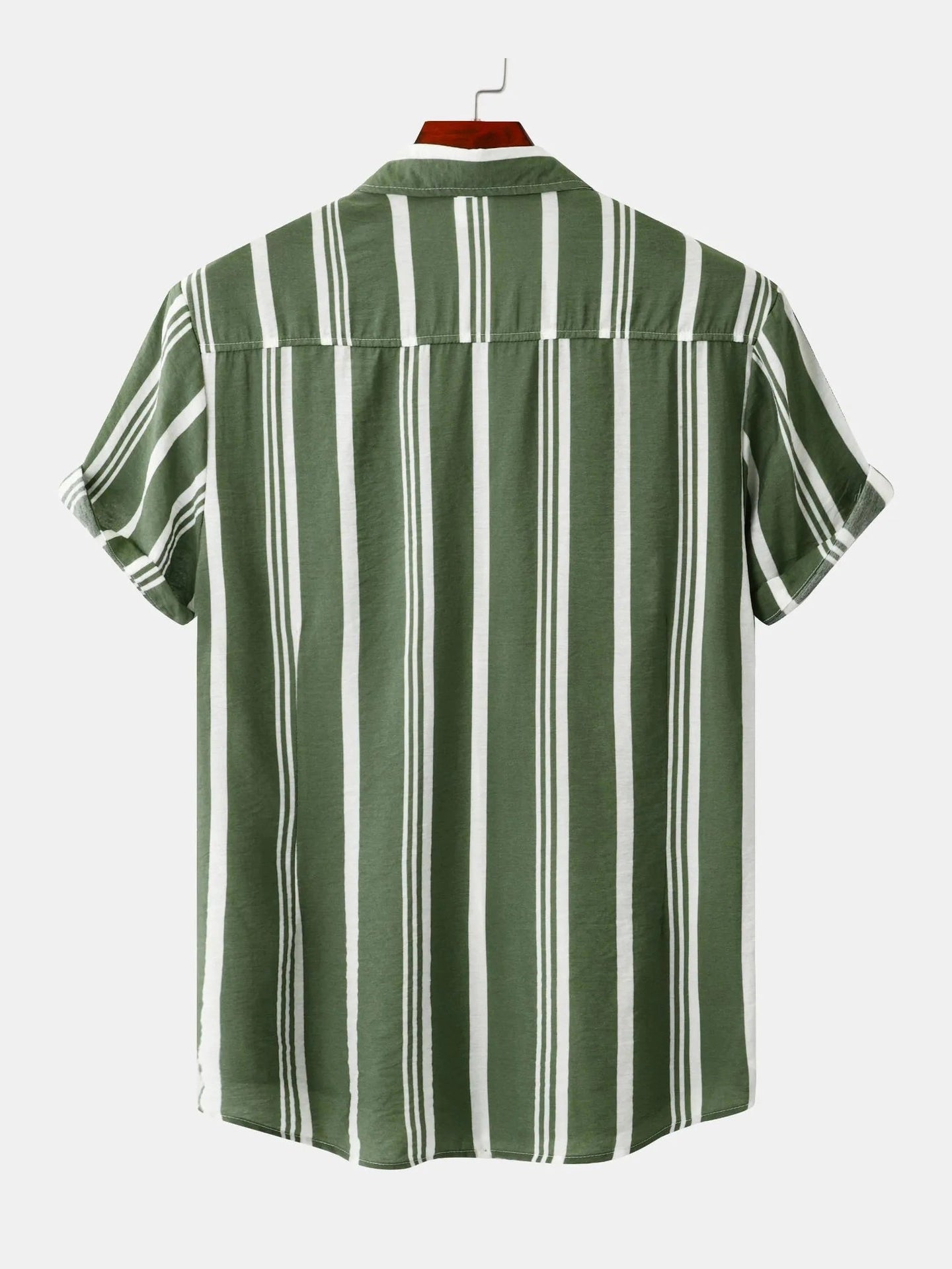 Men's Plus Size Striped Short Sleeve Button-Down Shirt NicholesGifts