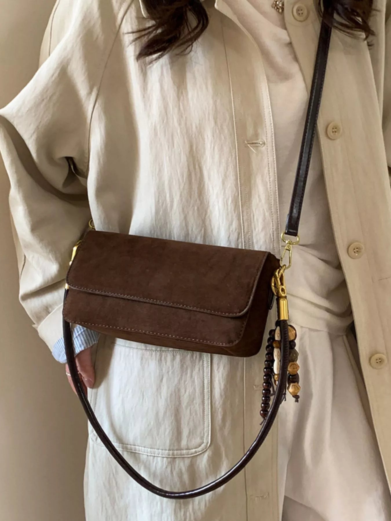 Adjustable Strap Flap Shoulder Bag nicholesgifts