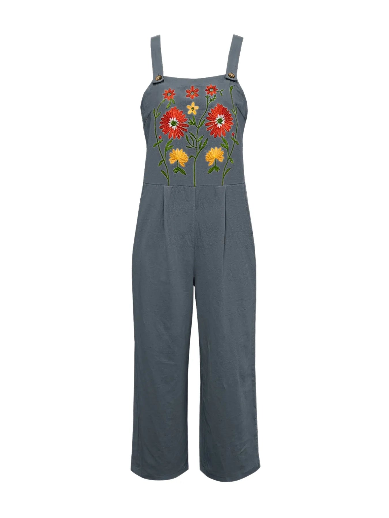 Floral Embroidered Wide Leg Jumpsuit nicholesgifts