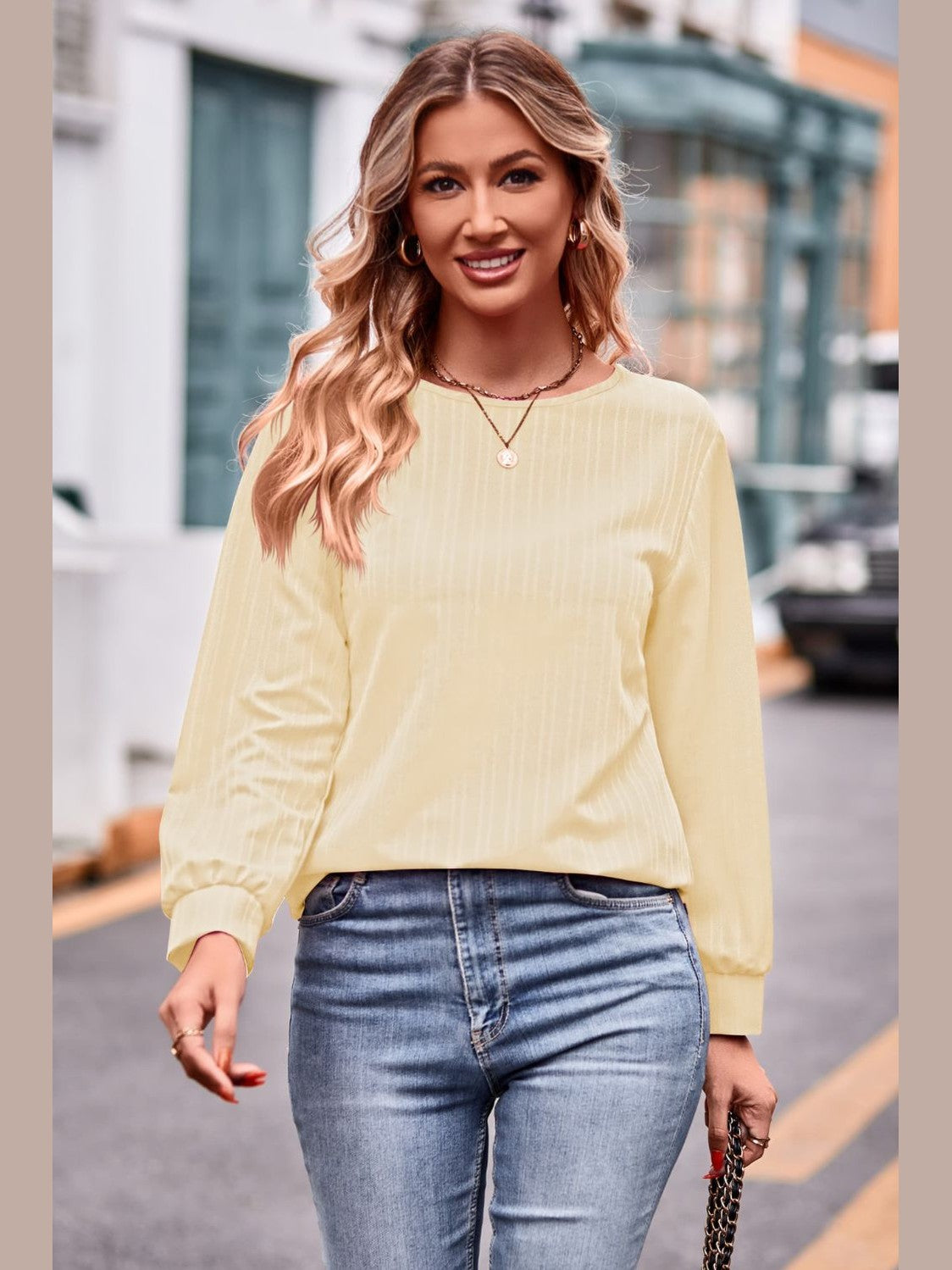Round Neck Long Sleeve Tee NicholesGifts
