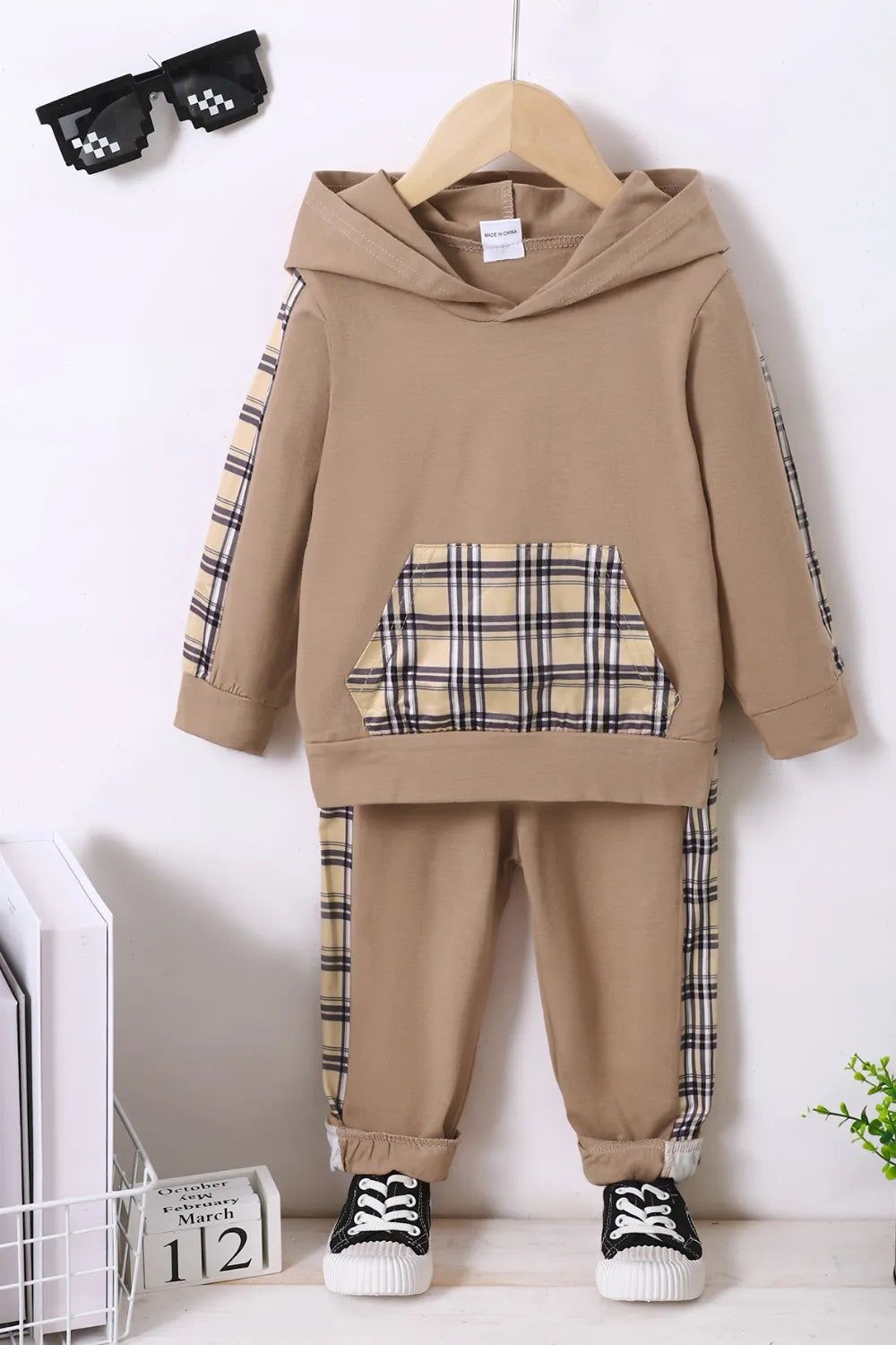 Children's Plaid Hoodie and pants Set NicholesGifts