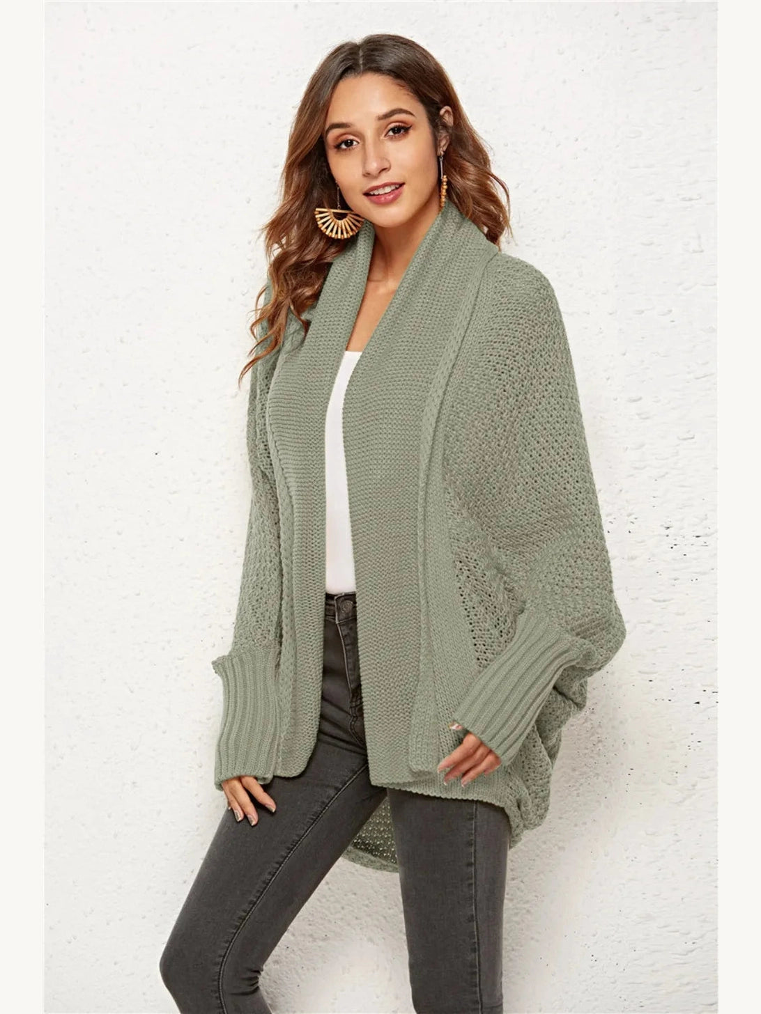 Angel Wings Open Front Batwing Sleeve Cardigan nicholesgifts