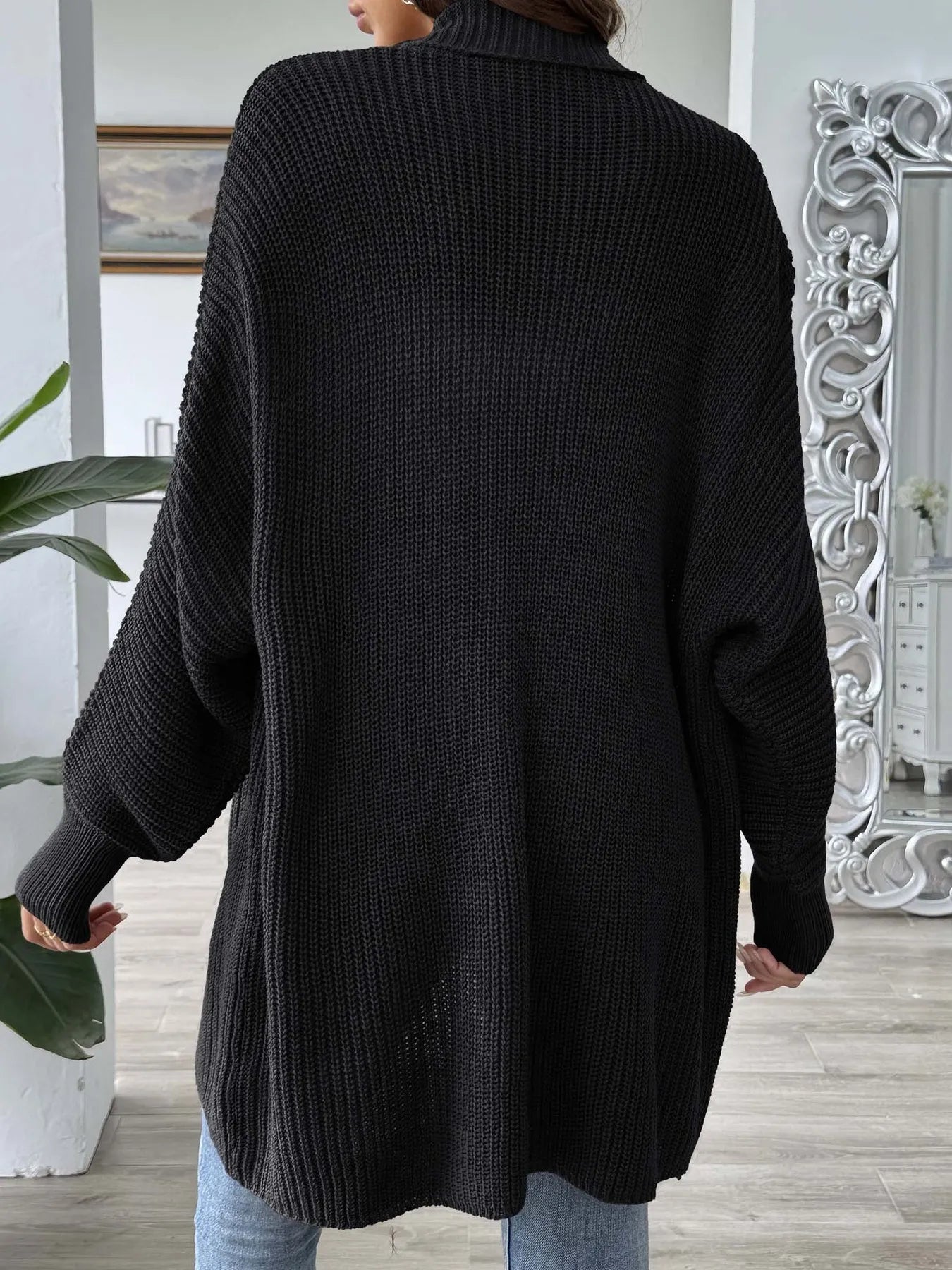 Oversized Knit Open Front Cardigan