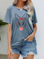 Easter Bunny Graphic Round Neck T-Shirt nicholesgifts
