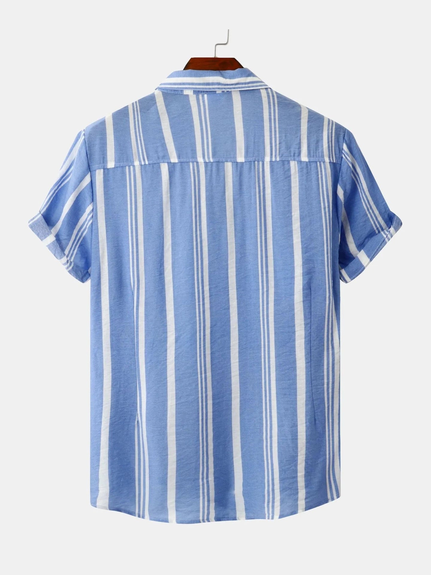 Men's Plus Size Striped Short Sleeve Button-Down Shirt NicholesGifts